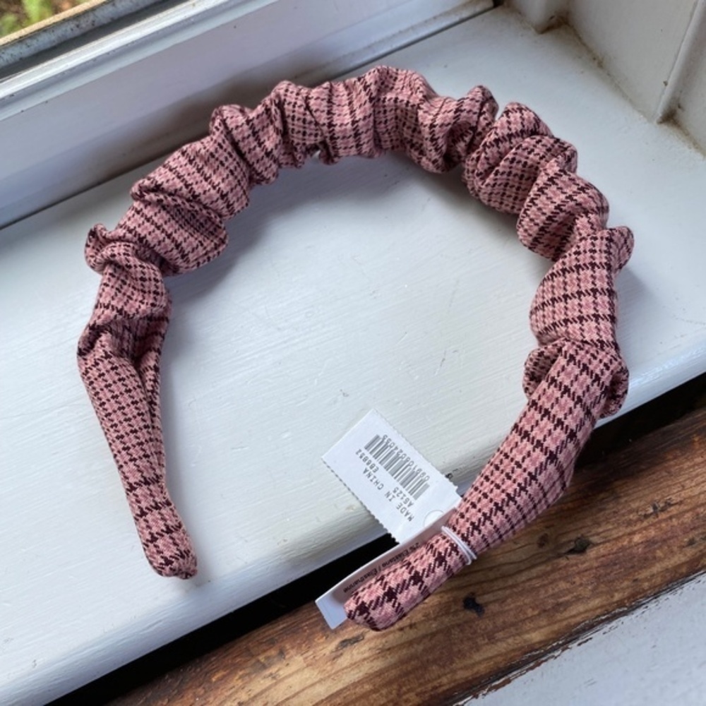 J. Crew Ruched Plaid Headband